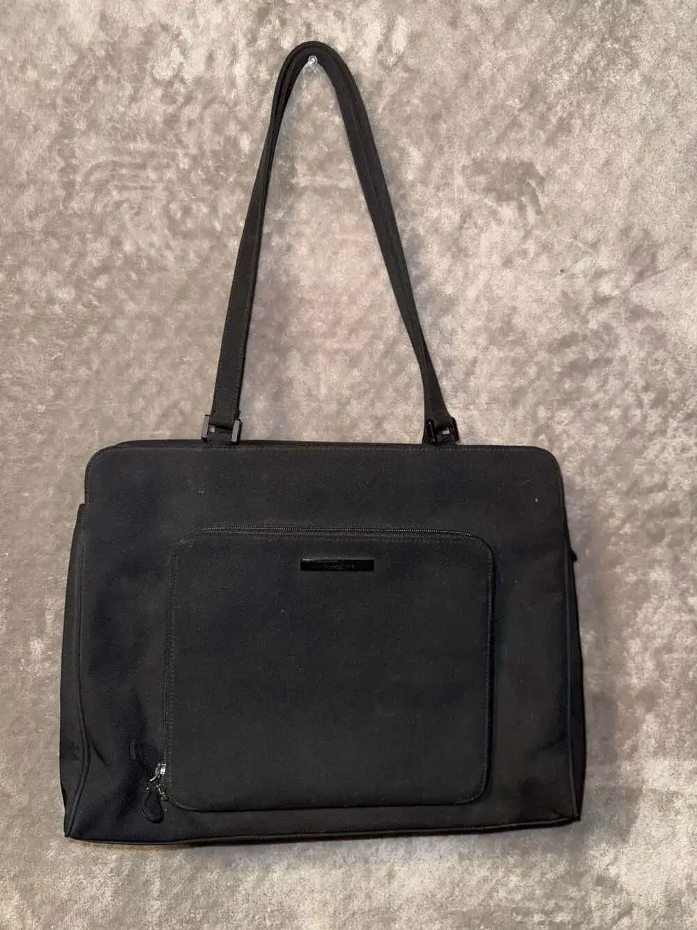 Villager A Liz Claiborne Company Black Structured Laptop Briefcase Tote